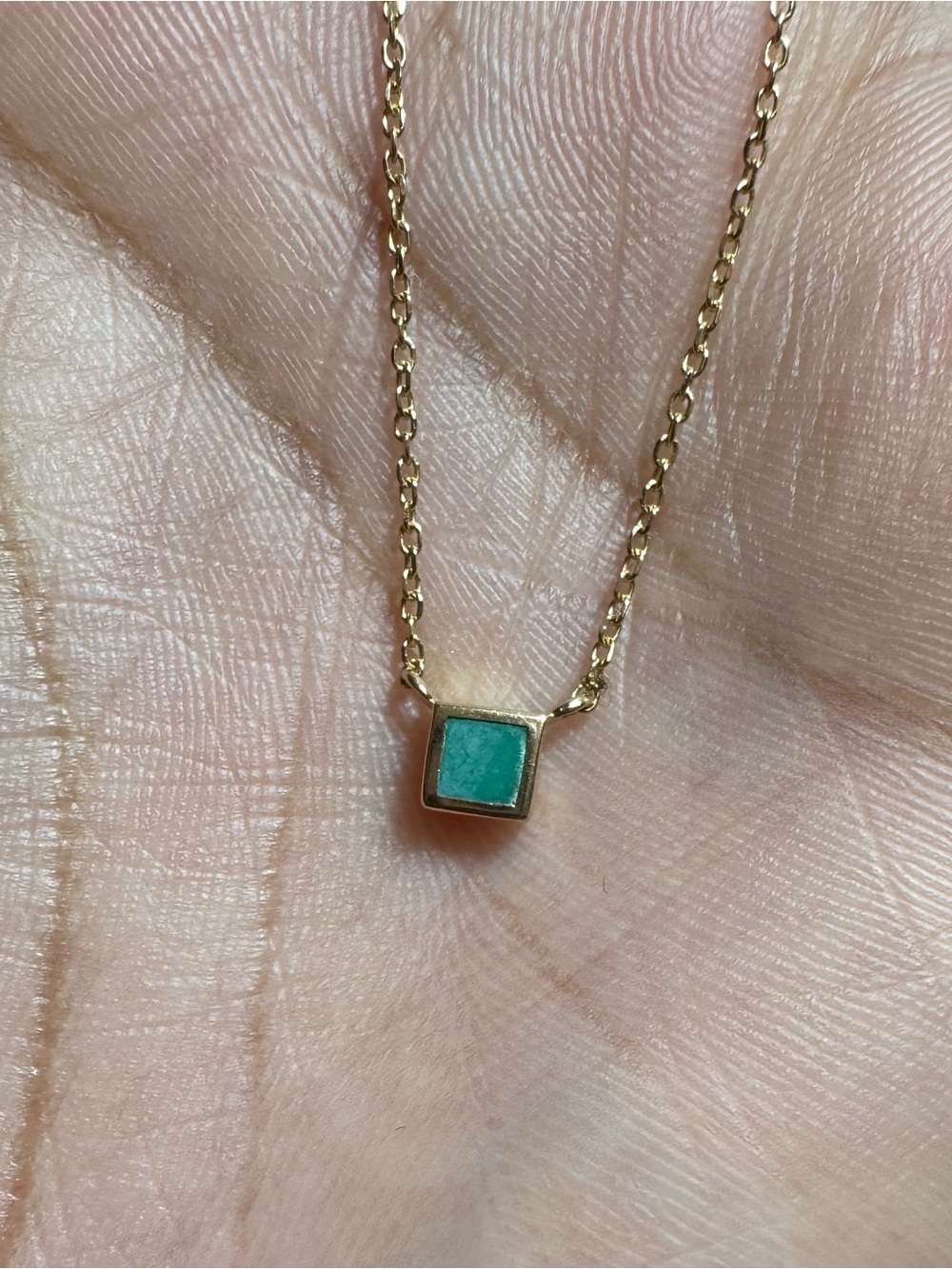 Mejuri 14K Gold Malachite Necklace
